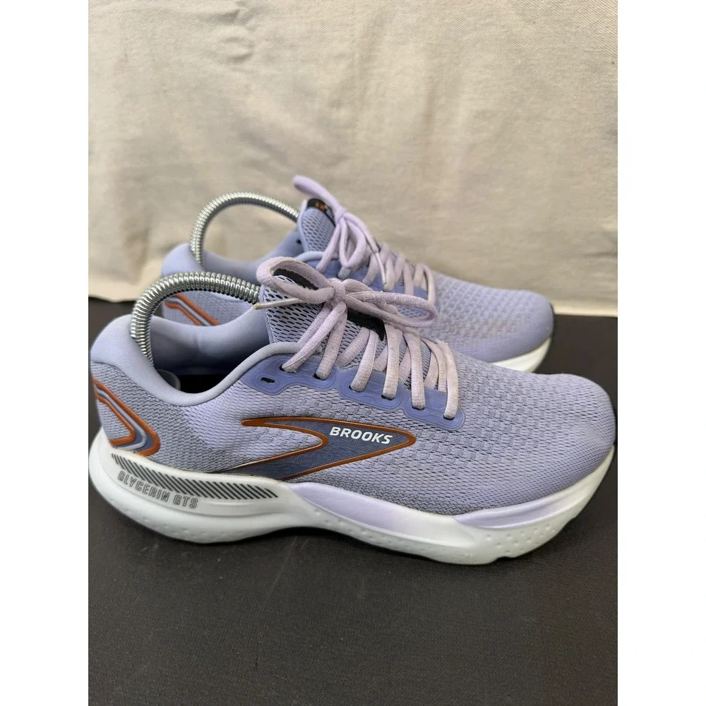 Brooks Glycerin GTS 21 Women 9.5 Purple Running Shoes Support Cushioning Sneaker